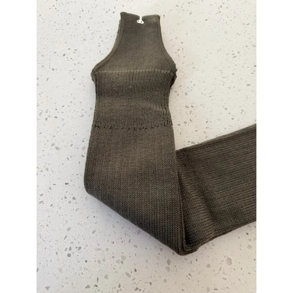 Italian Army Wool Leggings Gaiters Puttees Olive Green Virgin Wool NOS Size I